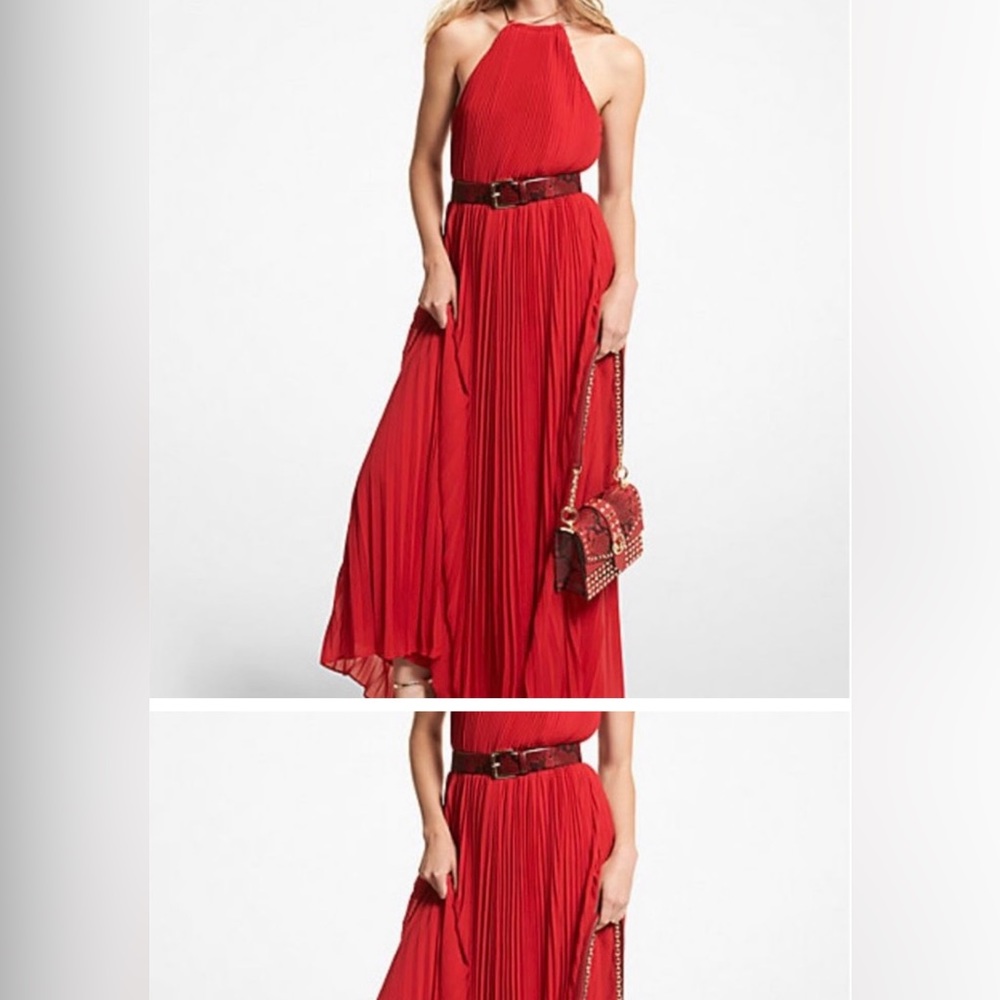 COPY - Pleated Georgette Halter Dress.never used٫it is xs but look like m